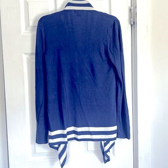 Covington Women’s Cascade Cardigan size S/C Blue & White Stripes Open Front NWT - Picture 5 of 11